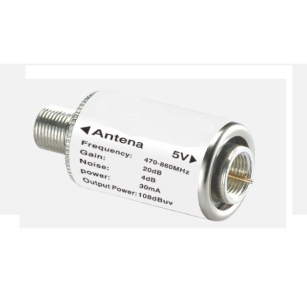 Ενισχυτης γραμμης TV 20dB/ DC5V-108dBμV εξοδος-470-860MHz A12-20-5V