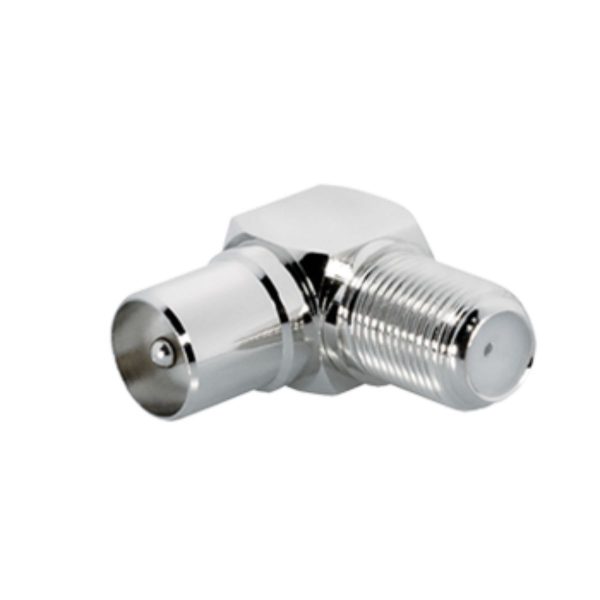 FF 18 WH OEM Adapter male, angled IEC plug to F-jack