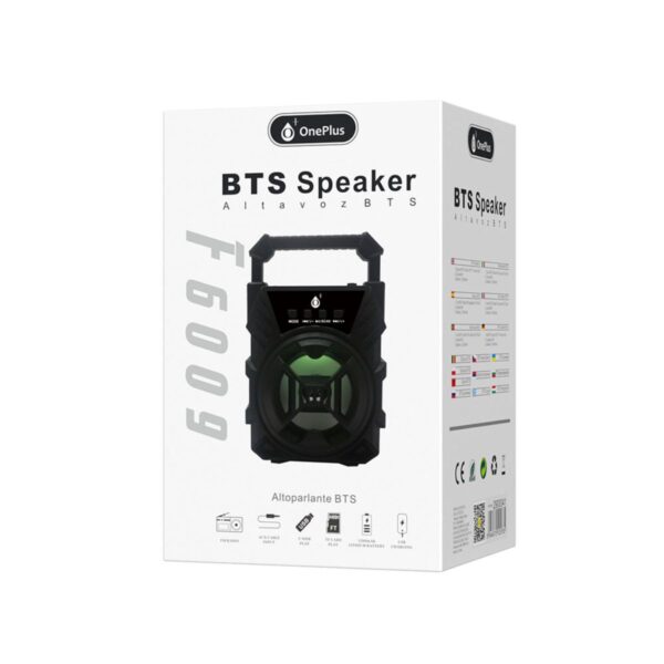 Speaker One Plus F6009, Bluetooth, USB, SD, FM, AUX, Black - 22170 - Image 2