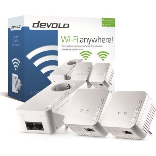 Devolo dLAN 550 WiFi Powerline Τριπλού Kit για Ασύρματη Σύνδεση Wi‑Fi 4 με Passthrough Πρίζα και 2 Θύρες Ethernet - Image 2