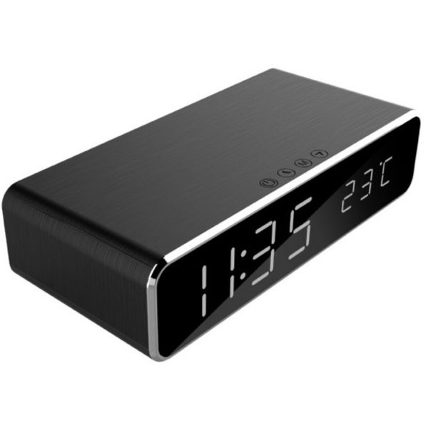 GEMBIRD DAC-WPC-01 DIGITAL ALARM CLOCK WITH WIRELESS CHARGING FUNCTION BLACK