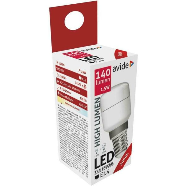 Avide ABT26WW-1.5W Λάμπα LED για Ντουί E14 και Σχήμα T26 Θερμό Λευκό 140lm - Image 2