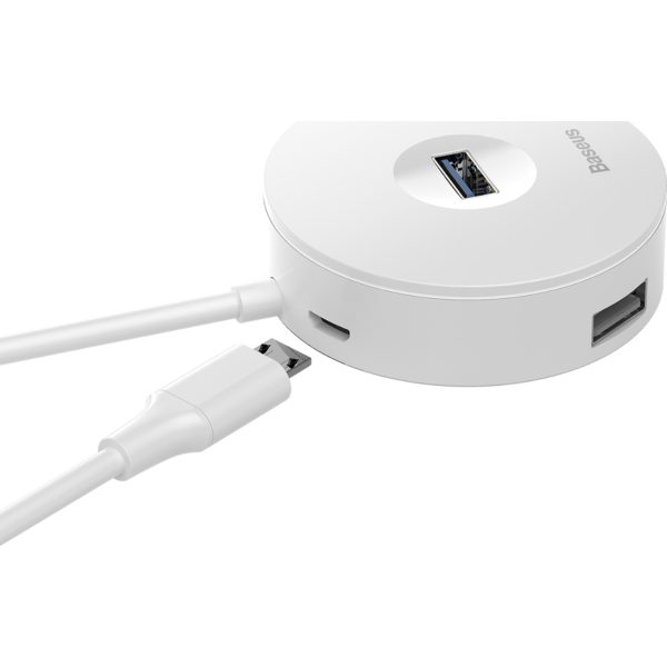 Baseus Round Box USB 3.0 Hub 4 Θυρών με σύνδεση USB-A Λευκό - Image 3