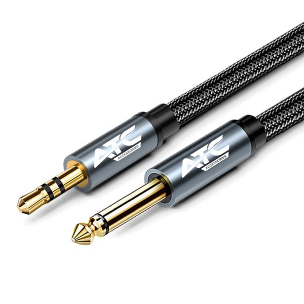 ATC Καλώδιο 3.5mm male - 6.35 Mono male Μαύρο 2m