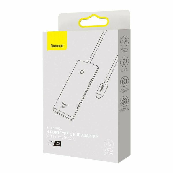 Baseus Lite Series 25cm USB 3.0 Hub 5 Θυρών με σύνδεση USB-C Μαύρο - Image 4