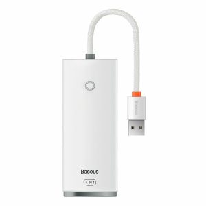Baseus Lite Series 25cm USB 3.0 Hub 5 Θυρών με σύνδεση USB-A Λευκό (WKQX030002)