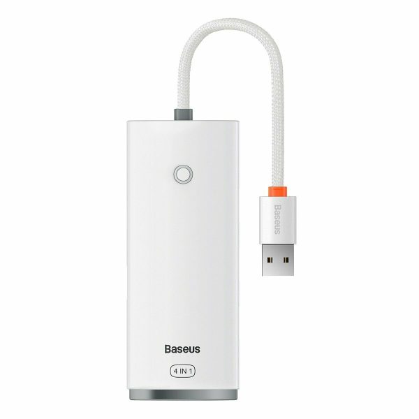 Baseus Lite Series 25cm USB 3.0 Hub 5 Θυρών με σύνδεση USB-A Λευκό (WKQX030002)