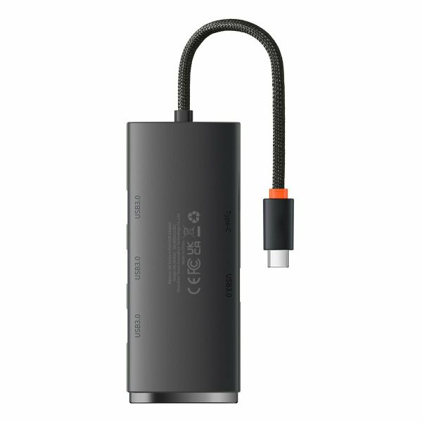 Baseus Lite Series 25cm USB 3.0 Hub 5 Θυρών με σύνδεση USB-C Μαύρο