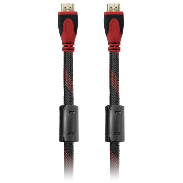 De Tech HDMI 1.4 Braided Cable HDMI male - HDMI male 25m Κόκκινο - Image 2