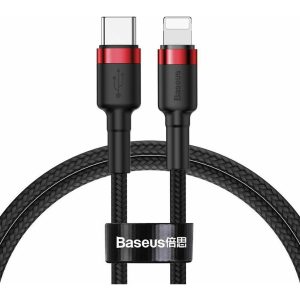 Baseus Cafule Lightning Braided USB-C to Lightning Cable 20W Κόκκινο 1m (CATLKLF-91)