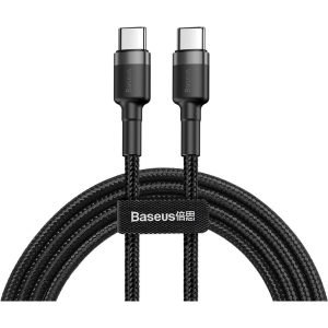 Baseus Cafule Braided USB 2.0 Cable USB-C male - USB-C male Γκρι 2m (CATKLF-HG1)