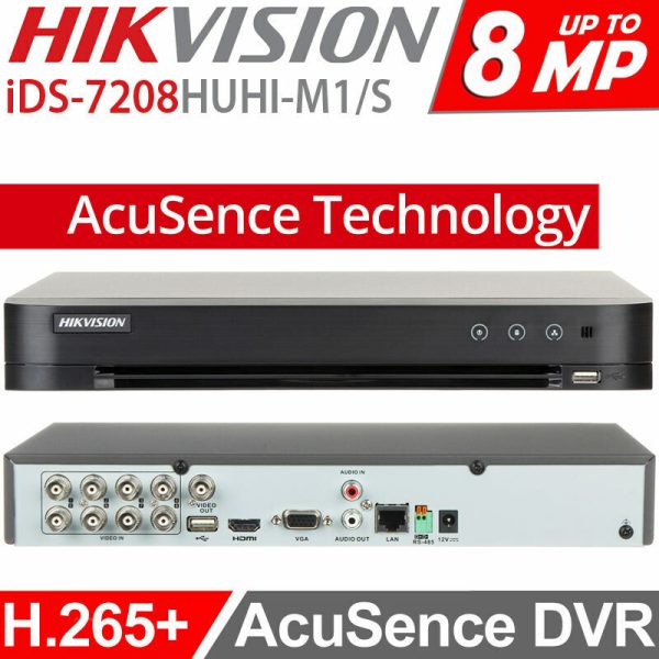 HikVision iDS-7208HUHI-M1/S(C) Καταγραφικό 8MP / 8CH / Acusence / H.265+ / Audio - Image 2