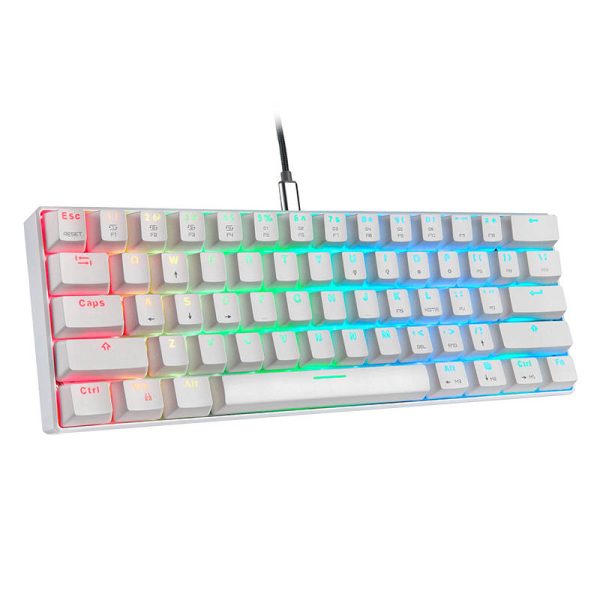 Motospeed CK61 Μηχανικό Gaming Πληκτρολόγιο RGB (Διακόπτες Kailh Blue) Λευκό - Image 3