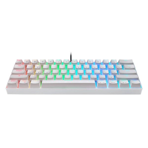 Motospeed CK61 Μηχανικό Gaming Πληκτρολόγιο RGB (Διακόπτες Kailh Blue) Λευκό