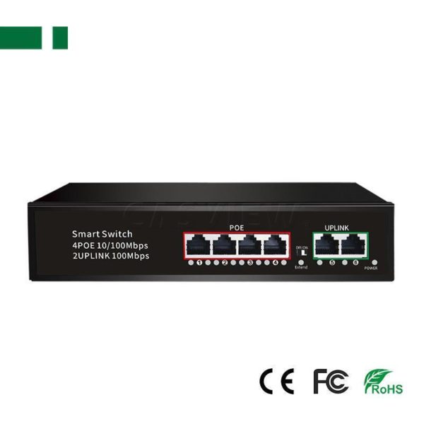 Anga CPE-5042B Unmanaged L2 PoE+ Switch με 4 Θύρες Ethernet και 2 SFP Θύρες
