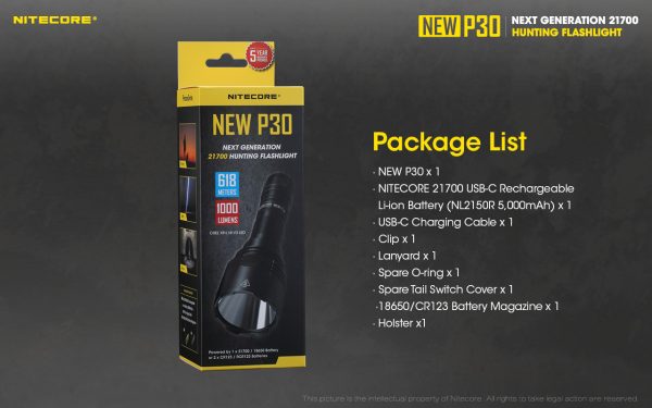 Nitecore P30 Φακός Παλάμης LED Presice 1000lm / IPX8 / 5000mAh - Image 4