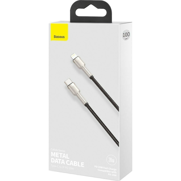 Baseus Cafule Metal Braided USB-C to Lightning Cable 20W Μαύρο 1μ (CATLJK-A01) - Image 4