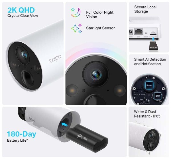 TP-LINK Wi-Fi Battery Camera System Tapo C420S1 1 PCS Kit - Image 4