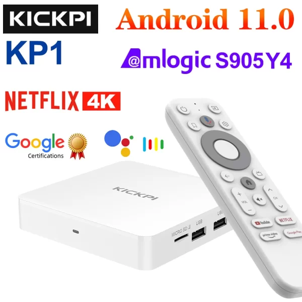 KICKPI KP1 Google&Netflix Certified TV Box Android 12.0 Amlogic S905Y4 5G Wifi BT5.0 Android Tv - Image 3