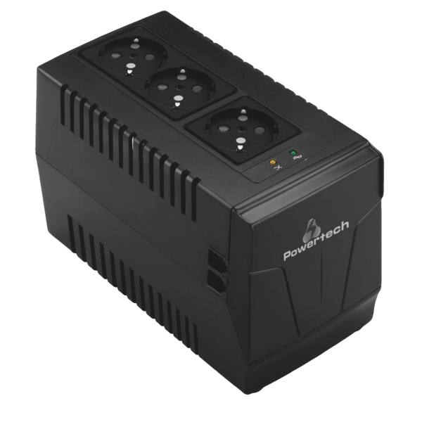 POWERTECH σταθεροποιητής ρεύματος PT-AVR-1500, 1500VA, 3x έξοδοι πρίζας
