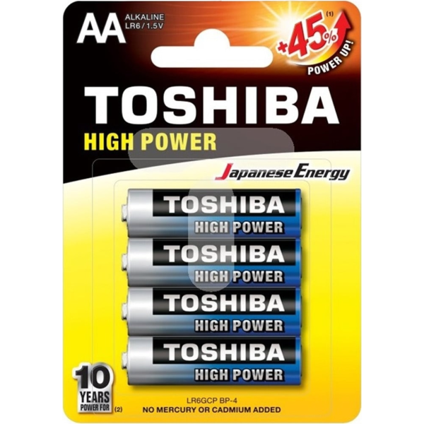 Toshiba High Power Αλκαλικές Μπαταρίες AA 1.5V LR06GCP BP-4 4τμχ