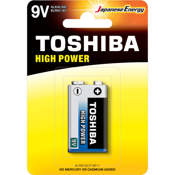 Toshiba High Power Αλκαλική Μπαταρία 9V  6LR61GCP BP-1 1τμχ