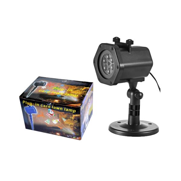XL-717 Προβολέας LED RGBW 4.2Watt Με 12 Διαφορετικές Κάρτες Σχεδίων - Παραστάσεων, Με Τροφοδοτικό 220VAC