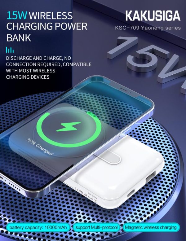 POWERBANK KSC-709/BLACK 10000mAh Με ασύρματη και ενσύρματη φόρτιση 22,5W με USB και Type C - Image 2