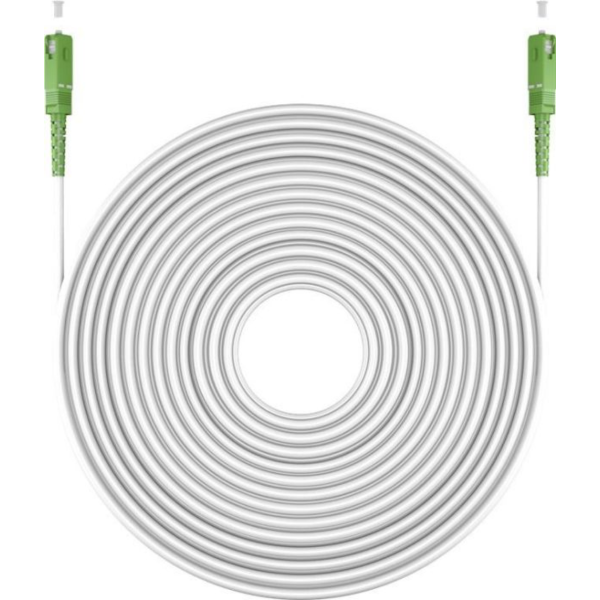 Καλώδιο Οπτικής Ινας SC/APC 10m (patchcable) SINGLE MODE (OS2) FTTH Λευκό - Image 2