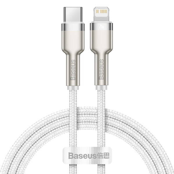 Baseus Καλώδιο USB-C σε Lightning Cafule, PD, 20W, 2m Λευκό (CATLJK-B02)