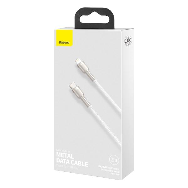 Baseus Καλώδιο USB-C σε Lightning Cafule, PD, 20W, 1m Λευκό (CATLJK-A02) - Image 3