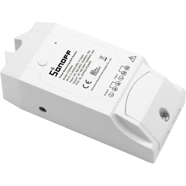 Sonoff POWR2 Smart Ενδιάμεσος Διπλός Διακόπτης Wi-Fi Λευκός