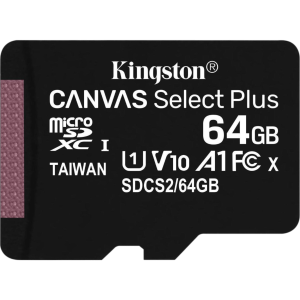 Kingston Canvas Select Plus microSDXC 64GB Class 10 U1 V10 A1 UHS-I (SDCS2/64GBSP)