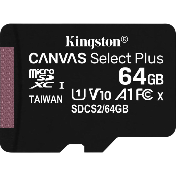 Kingston Canvas Select Plus microSDXC 64GB Class 10 U1 V10 A1 UHS-I (SDCS2/64GBSP)
