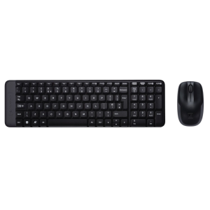 Logitech MK220 Ασύρματο Σετ Πληκτρολόγιο & Ποντίκι Ελληνικό Μαύρο