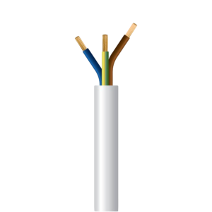 Eurolamp Καλώδιο Ρεύματος 3x1.5mm² H05VV-F Λευκό 1m