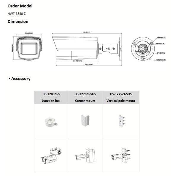 HIKVISION HiWatch HWT-B350-Z Κάμερα Bullet 5MP Motorized Zoom Lens IP67 - Image 3