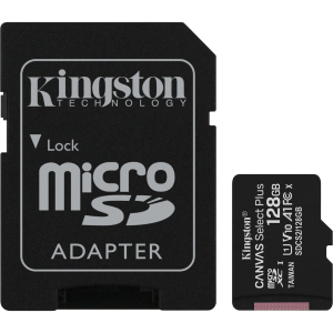KINGSTON Canvas Select Plus 128GB microSD Class10 UHS-I U1 SDCS2/128GB με αντάπτορα SD