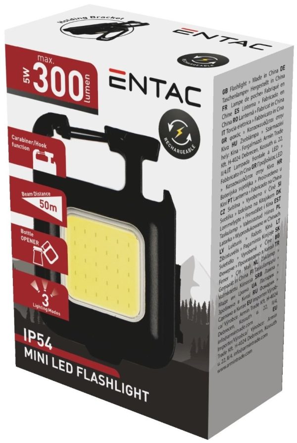 Entac Mini Επαναφορτιζόμενος Φακός 200mAh Μπρελόκ - Image 2